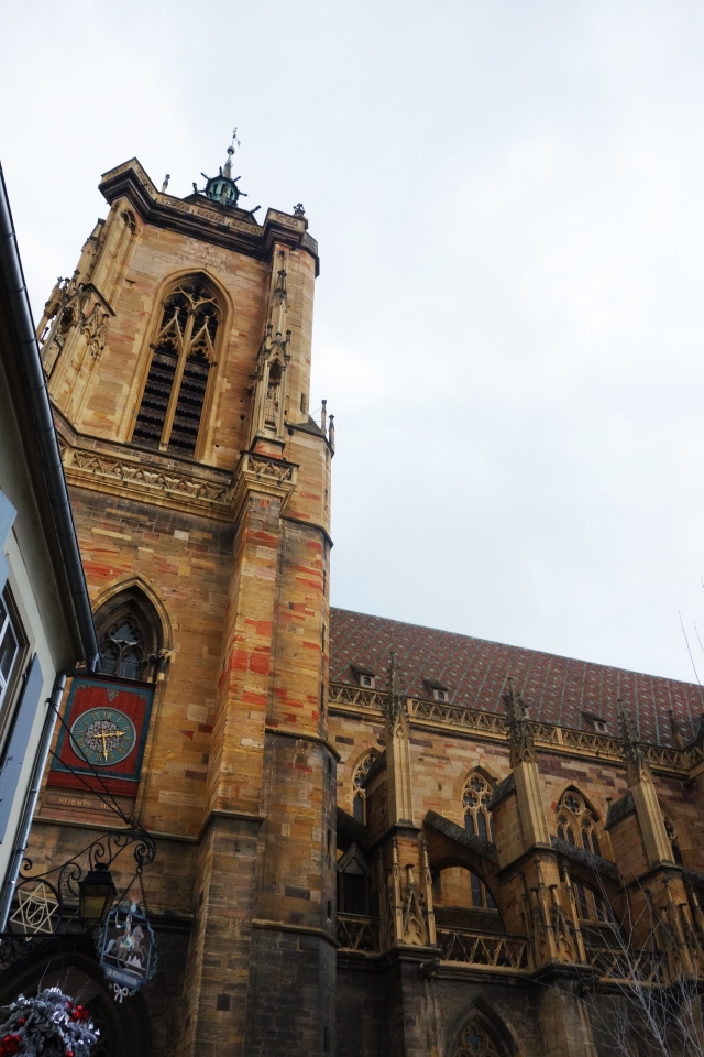 St Martin's Church, in Colmar is entirely made out of pink stone (or shades of pink).